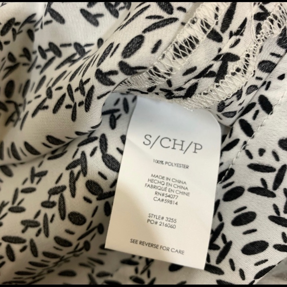 Black White Cabi Split Button Down Print Blouse - image 4